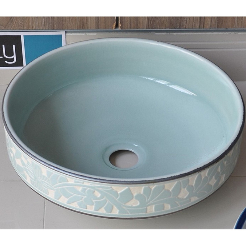 Chậu lavabo mỹ thuật bằng sứ Kanly SU111