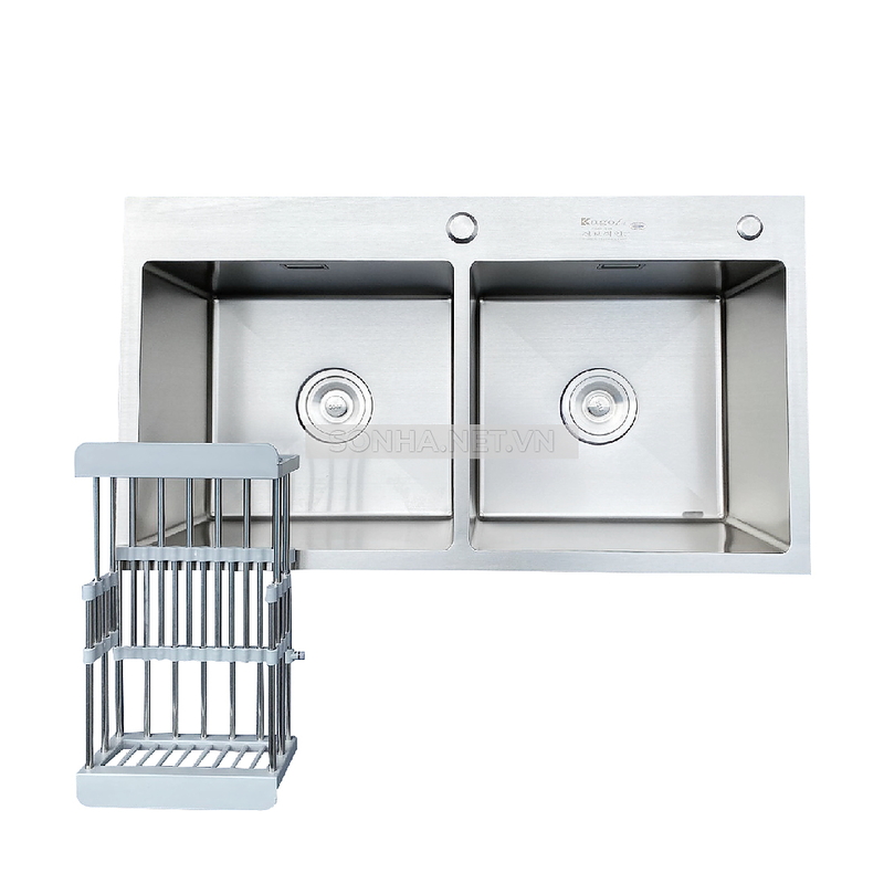 Chậu rửa bát inox 2 hố cân Kagol K8245 can
