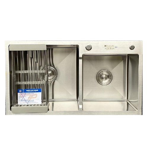 Chậu rửa bát inox 2 hố lệch Kagol K8245 lech