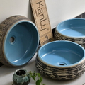 Chậu lavabo mỹ thuật bằng sứ Kanly SU010
