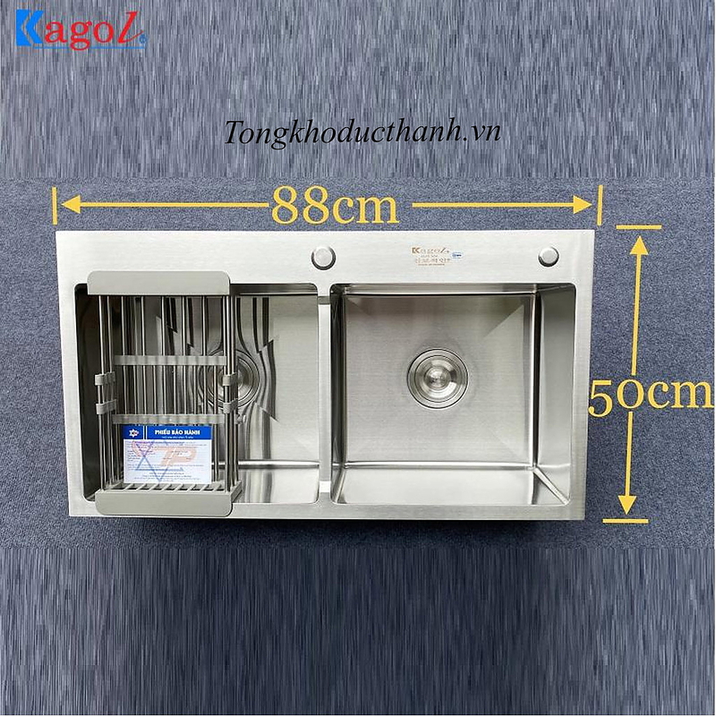 Chậu rửa bát inox 2 hố cân Kagol K8850