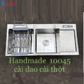 Chậu rửa bát inox 2 hố cân có bàn chờ, cài dao Kagol K10045 CD
