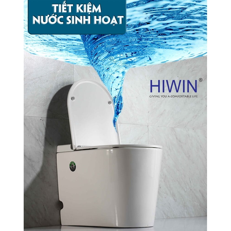 Bồn cầu không két nước nắp màu Hiwin MT-6040