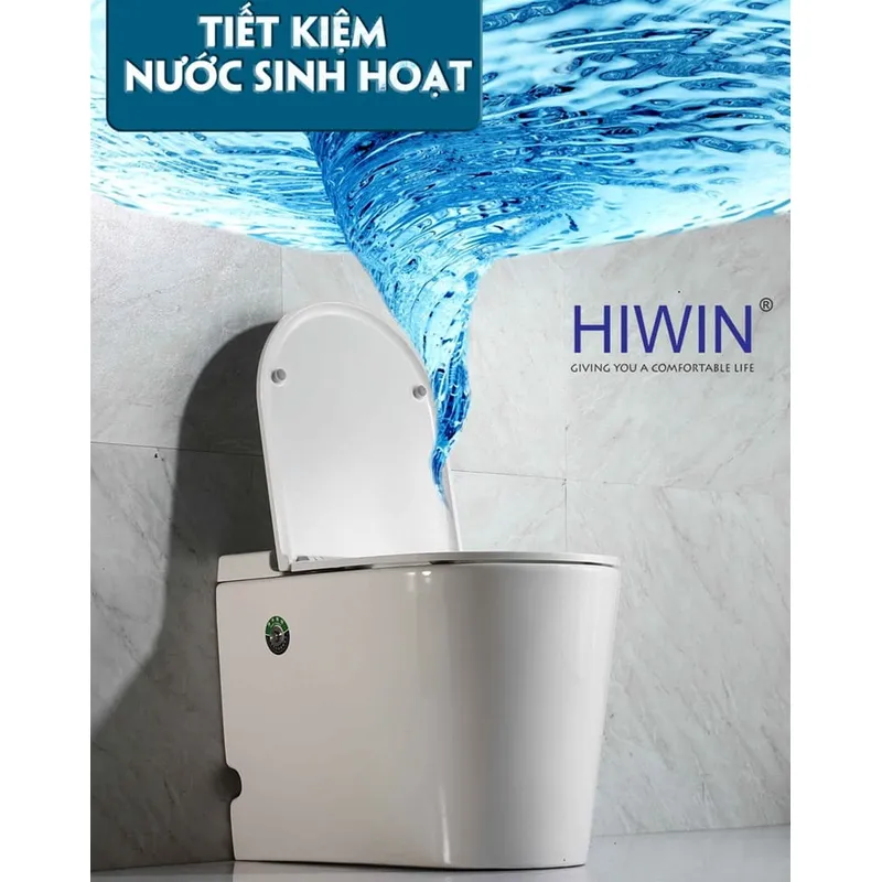 Bồn cầu không két nước nắp màu Hiwin MT-6040