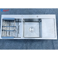 Chậu rửa bát inox 2 hố cân có bàn chờ phải Kagol K12050