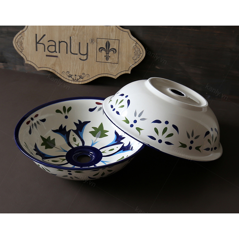 Chậu lavabo đặt bàn sứ mỹ thuật Kanly SU401
