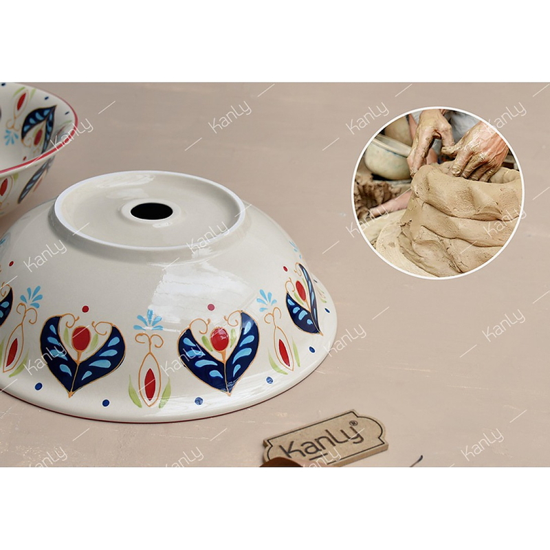 Chậu lavabo đặt bàn sứ mỹ thuật Kanly SU405
