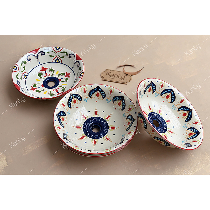 Chậu lavabo đặt bàn sứ mỹ thuật Kanly SU405