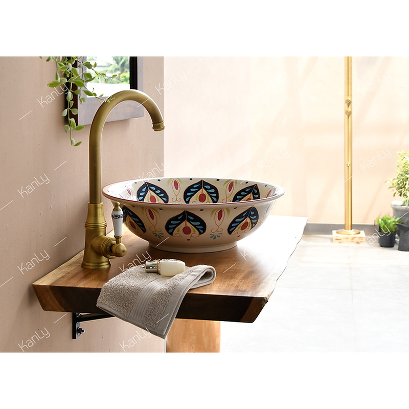 Chậu lavabo đặt bàn sứ mỹ thuật Kanly SU405