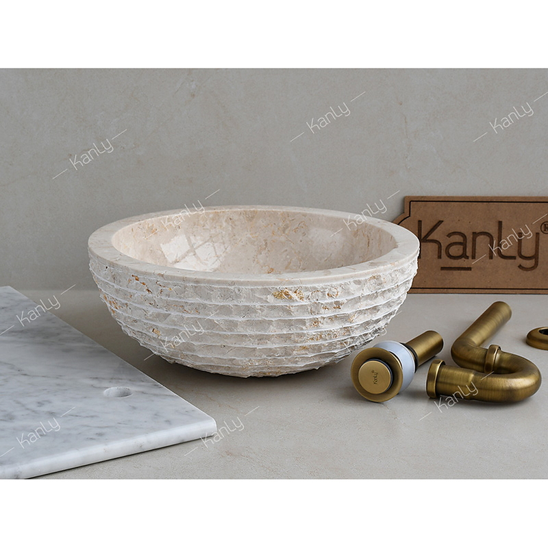 Chậu lavabo đặt bàn đá Marble tự nhiên Kanly MAR11Bi