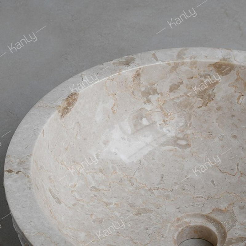Chậu lavabo đặt bàn đá Marble tự nhiên Kanly MAR11Bi