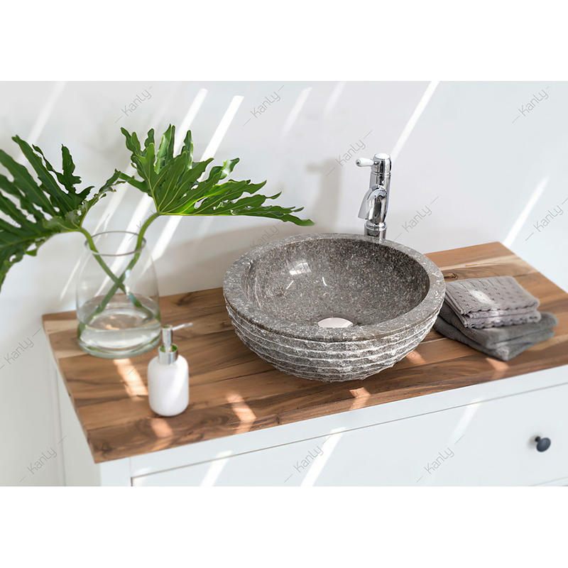 Chậu lavabo đặt bàn đá Marble tự nhiên Kanly MAR14Bi