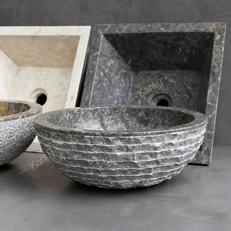 Chậu lavabo đặt bàn đá Marble tự nhiên Kanly MAR14Bi