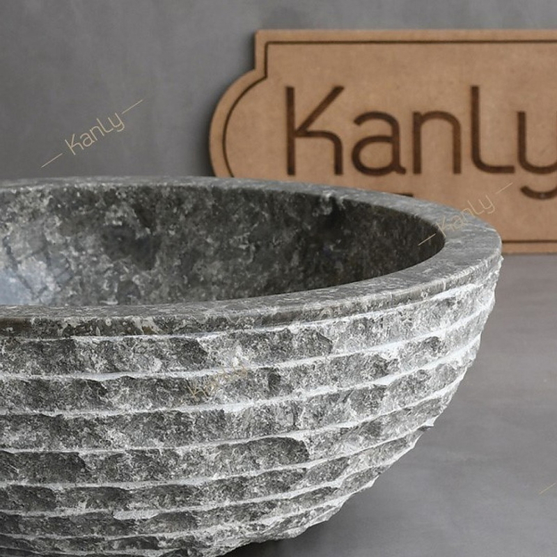Chậu lavabo đặt bàn đá Marble tự nhiên Kanly MAR14Bi