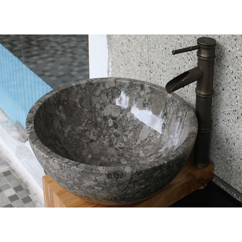 Chậu lavabo đặt bàn đá Marble tự nhiên Kanly MAR14i