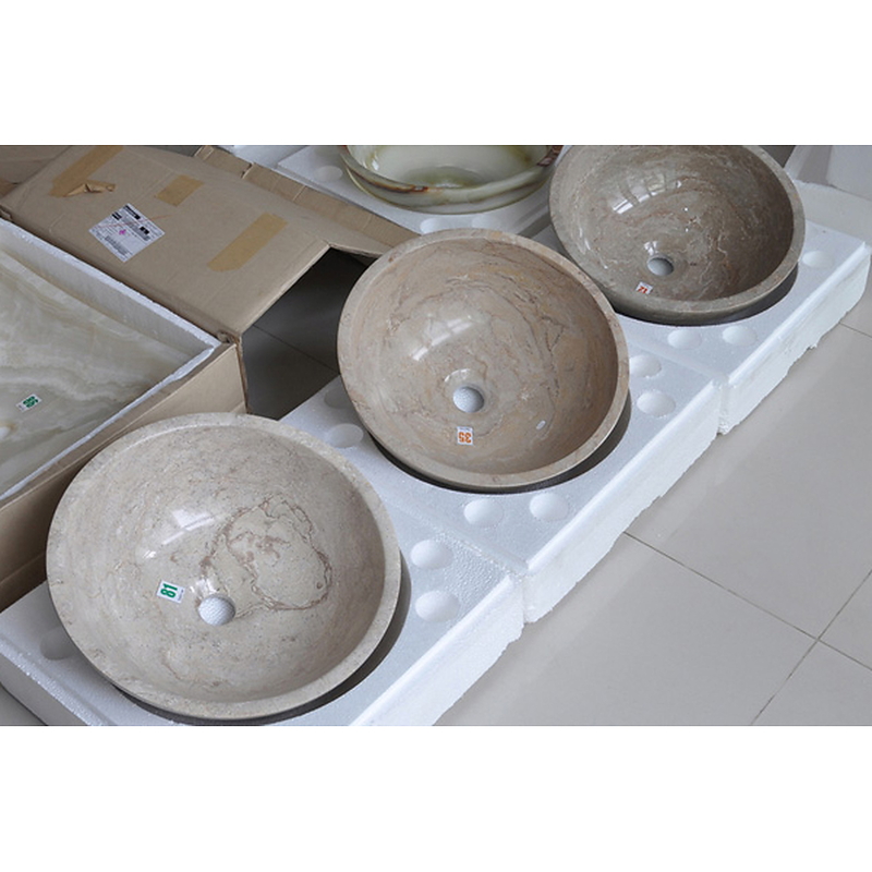Chậu lavabo đặt bàn đá tự nhiên Kanly MAR11N