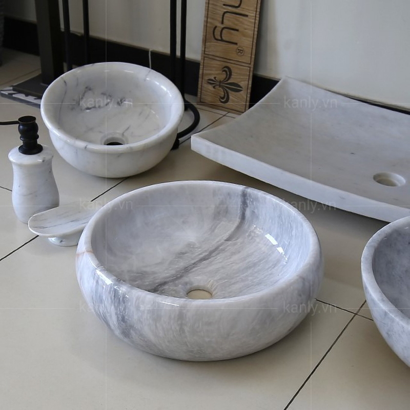 Chậu lavabo đặt bàn đá tự nhiên Kanly MAR123N