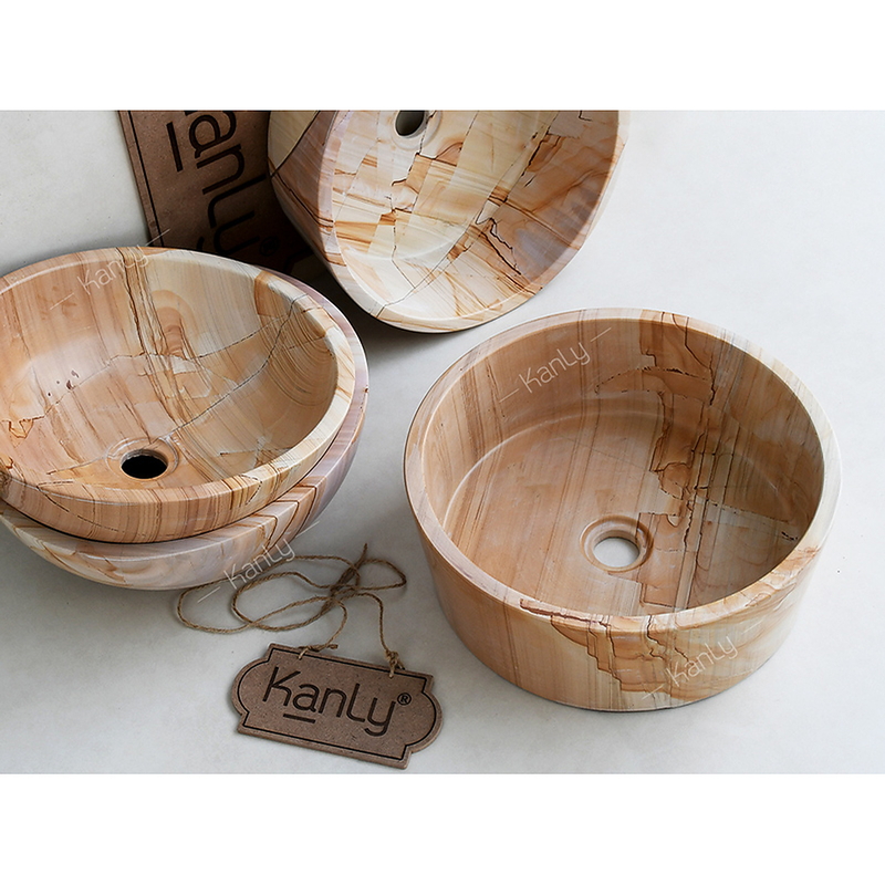 Chậu lavabo đặt bàn đá tự nhiên Kanly MAR723N