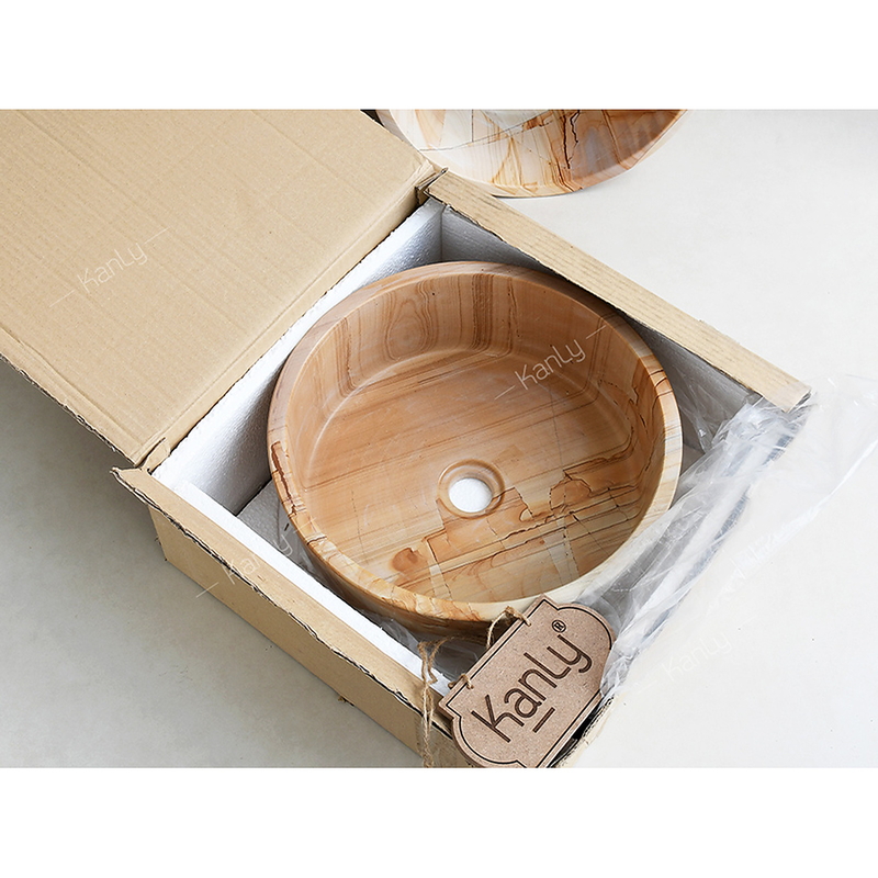 Chậu lavabo đặt bàn đá tự nhiên Kanly MAR723N