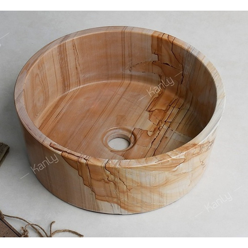 Chậu lavabo đặt bàn đá tự nhiên Kanly MAR723N