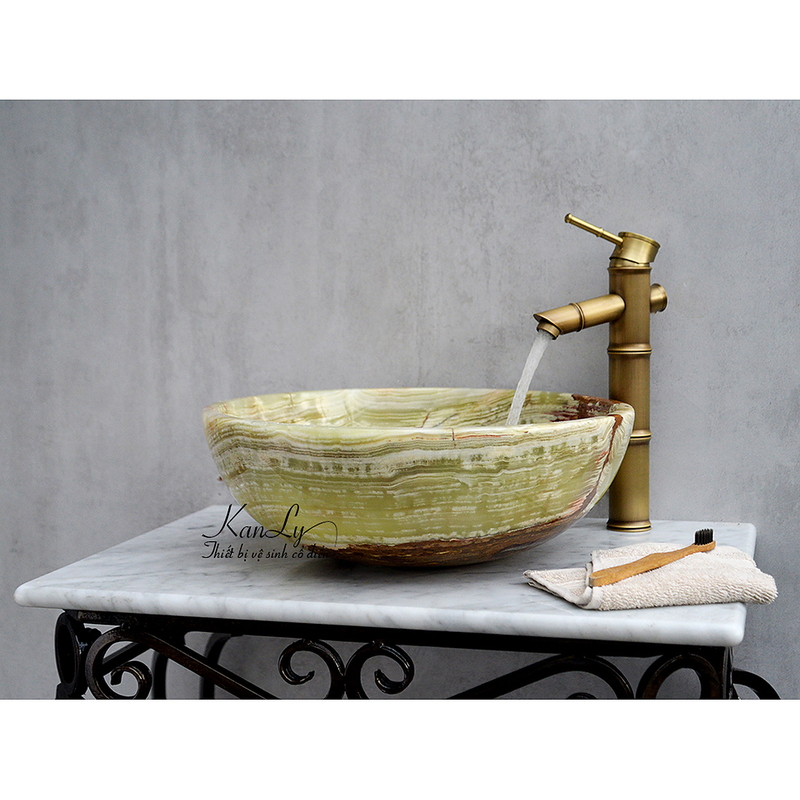 Chậu lavabo đặt bàn đá tự nhiên Kanly ONY12