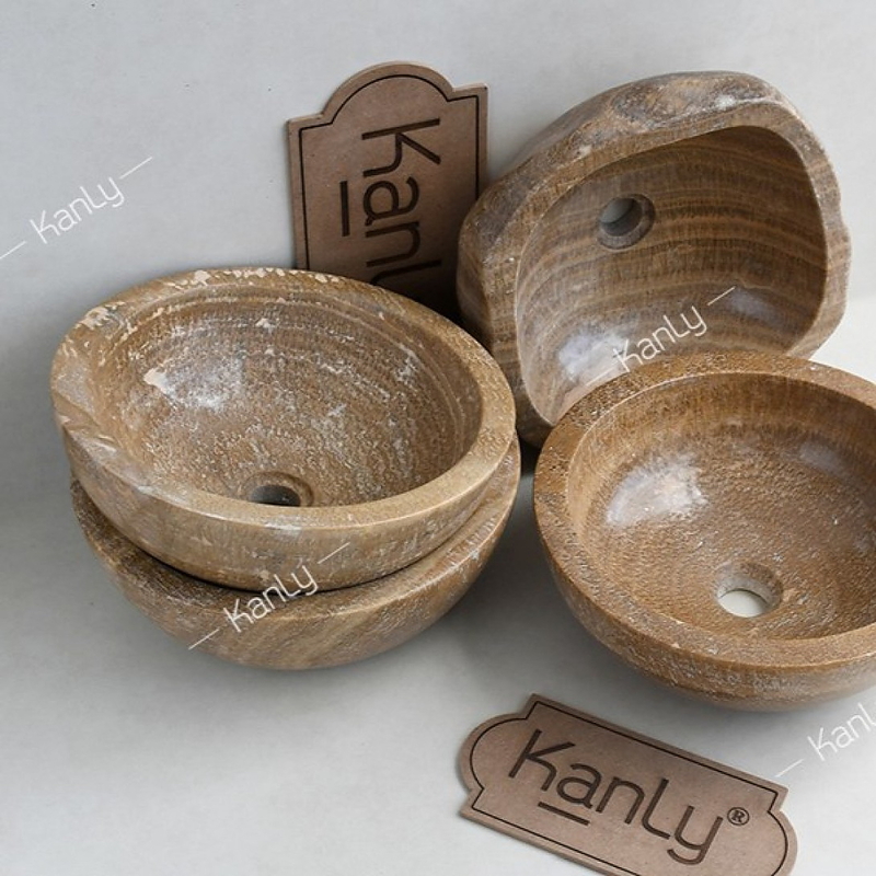 Chậu lavabo đặt bàn đá tự nhiên Kanly ONY19i