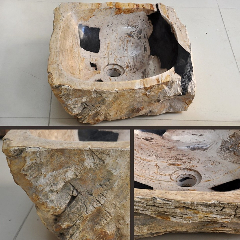 Chậu lavabo đặt bàn gỗ hóa thạch Kanly WDM04i