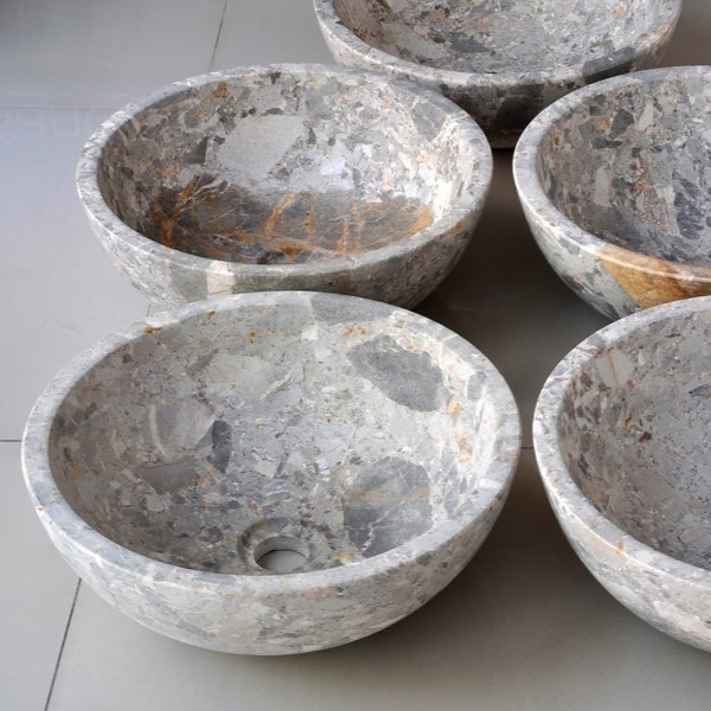 Chậu Rửa Mặt Đặt Bàn Đá Tự Nhiên Kanly MAR11V