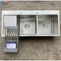 Chậu rửa bát 2 hố cân inox 304 có bàn chờ trái Kagol K10045 Bàn Trái 304
