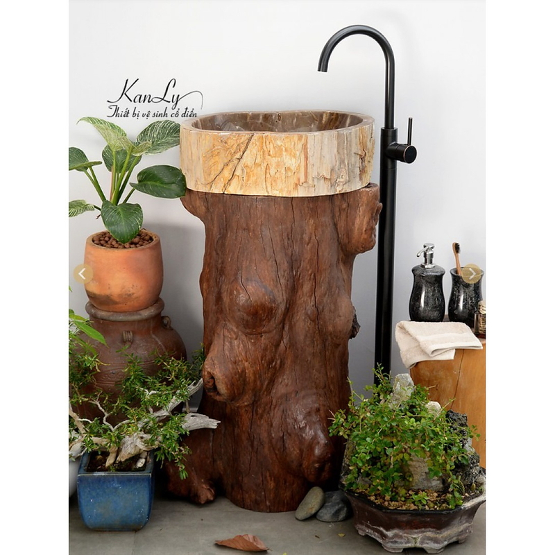 Chân Đặt Lavabo gỗ tự nhiên Kanly TG02