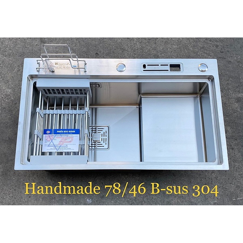 Chậu rửa bát 1 hố inox 304 có cài dao, cài thớt Kagol K7846B 304