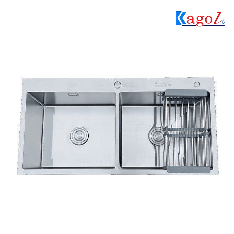 Chậu rửa bát 2 hố cân inox 304 Kagol K10050 304