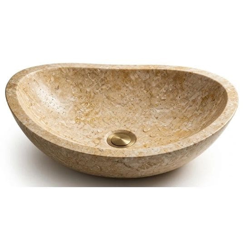 Chậu lavabo bằng đá oval Kanly mar61FI