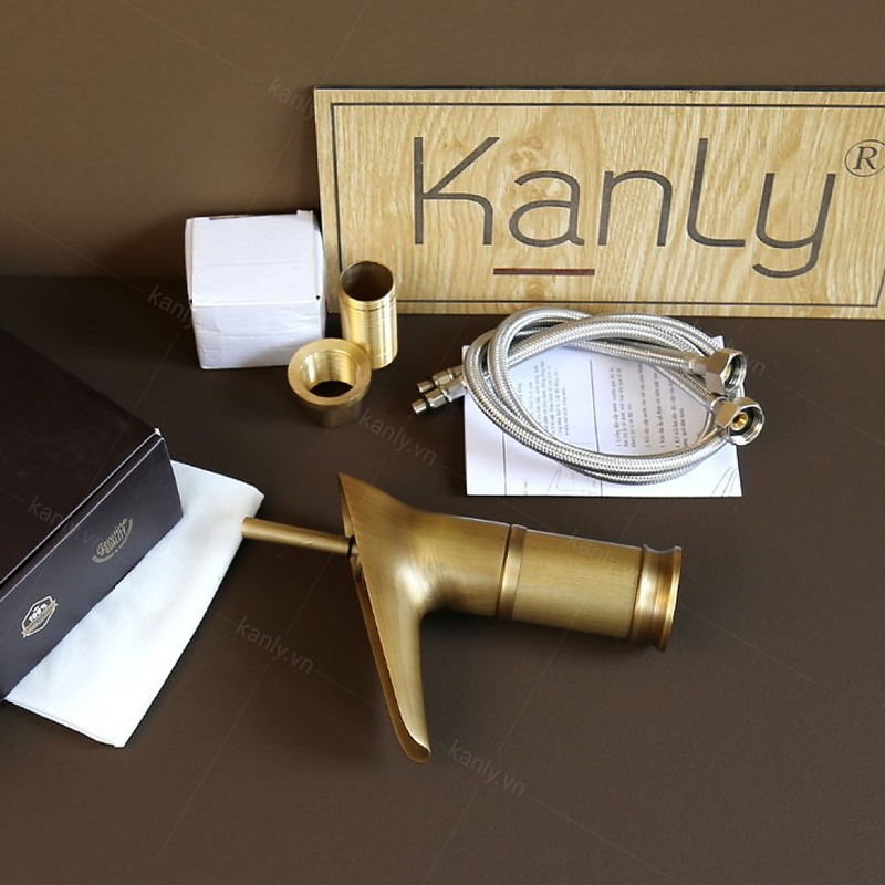 Vòi lavabo nóng lạnh bằng đồng cổ điển Kanly GCV17