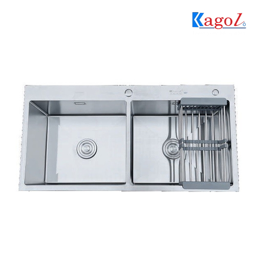 Chậu rửa bát 2 hố cân inox 304 Kagol K10050 304