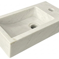 Chậu lavabo bằng đá treo tường/đặt bàn màu trắng sữa Kanly MAR9M023