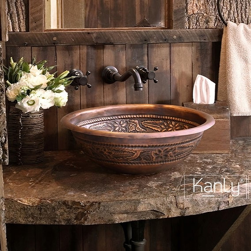 Chậu lavabo hoa văn chim Lạc trống đồng Đông Sơn Kanly BL2622