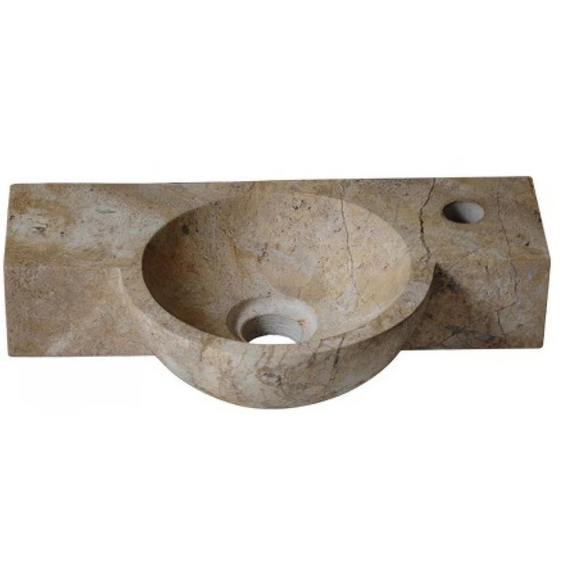 Chậu Rửa Mặt Lavabo Đá Tự Nhiên Nâu Socola Treo Tường Kanly MAR6M014