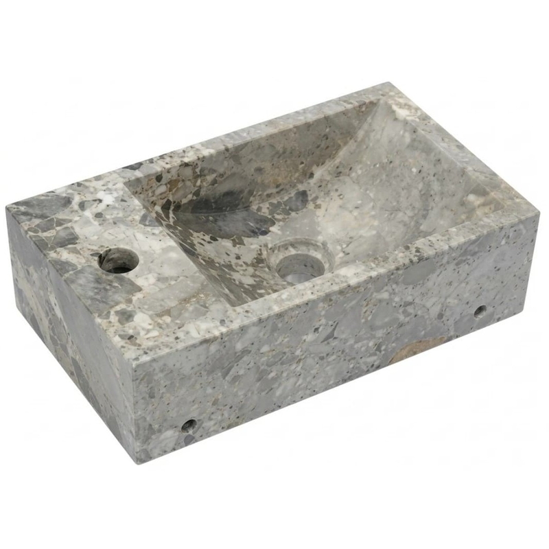 Chậu lavabo bằng đá treo tường/đặt bàn đá vàng dăm Kanly MAR9M011