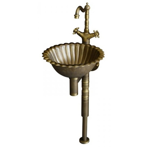 Bộ Chậu Lavabo Treo Tường Bằng Đồng Cổ Điển Kanly DL2911B (GCL09B) 