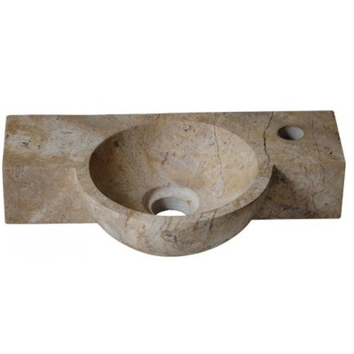 Chậu Rửa Mặt Lavabo Đá Tự Nhiên Nâu Socola Treo Tường Kanly MAR6M014