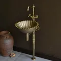 Bộ Chậu Lavabo Treo Tường Bằng Đồng Cổ Điển Kanly DL2911B (GCL09B) 