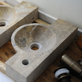 Chậu Rửa Mặt Lavabo Đá Tự Nhiên Nâu Socola Treo Tường Kanly MAR6M014