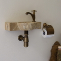 Chậu Rửa Mặt Lavabo Đá Tự Nhiên Nâu Socola Treo Tường Kanly MAR6M014