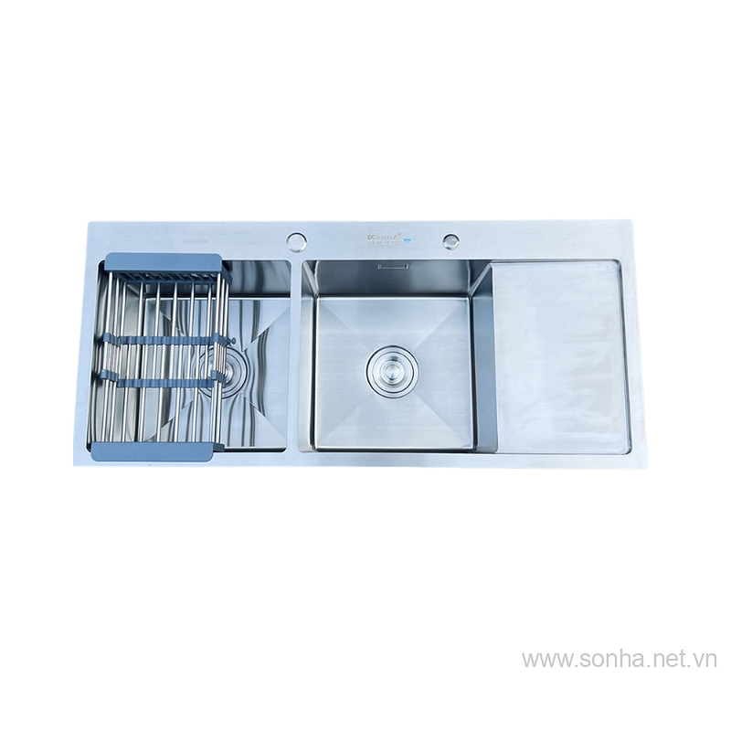 Chậu rửa bát inox 2 hố cân có bàn chờ phải Kagol K12050 304
