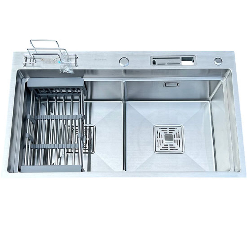 Chậu rửa bát inox 2 hố cân có cài dao, cài thớt Kagol K8248 BT CD