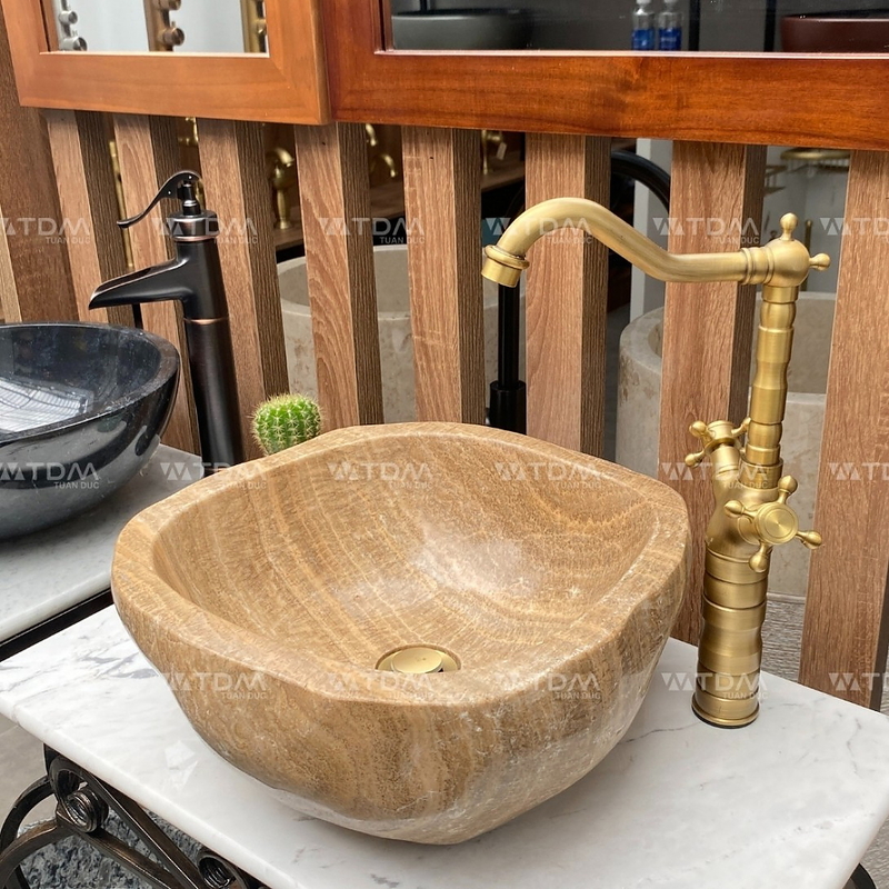 Vòi lavabo nóng lạnh bằng đồng cổ điển Kanly GCA01