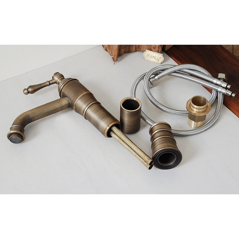 Vòi lavabo nóng lạnh bằng đồng cổ điển Kanly GCA13