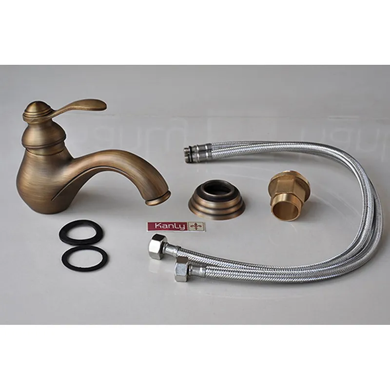 Vòi lavabo nóng lạnh bằng đồng cổ điển Kanly GCV01