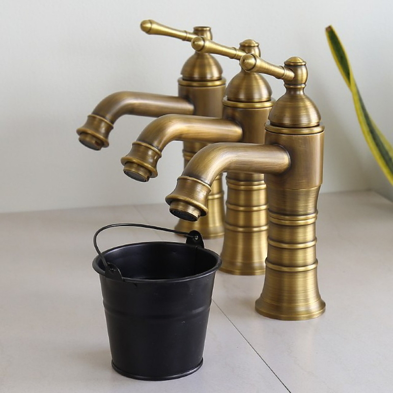 Vòi lavabo nóng lạnh bằng đồng cổ điển Kanly GCV13